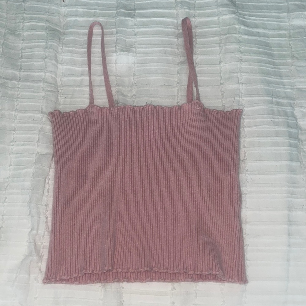 L.A Hearts ribbed crop top. Light pink. Size XS